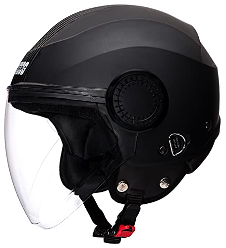 Studds Urban Black with Black Strip Open Face Helmet (L)