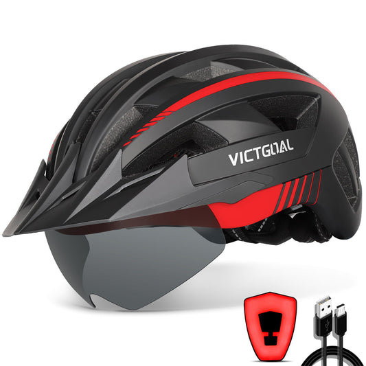 VICTGOAL Bike Helmet with Visor and Goggles