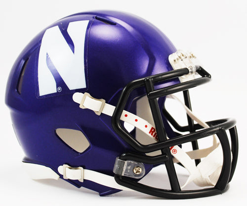 Riddell Miniature Ncaa Speed Northwestern Helmet